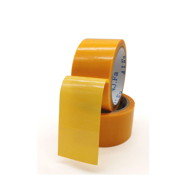 Fita adesiva amarela livre da fibra do resíduo para os tapetes de selagem