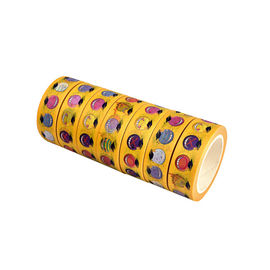 Fita de papel de Washi do teste padrão do alimento, mascaramento amarelo da variedade DIY da fita de Washi