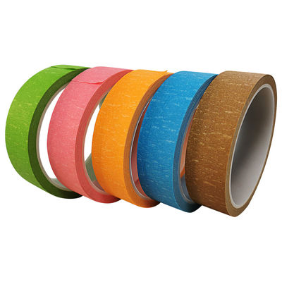Waterproof a fita de mascaramento colorida, fita adesiva colorida papel crepom autoadesiva