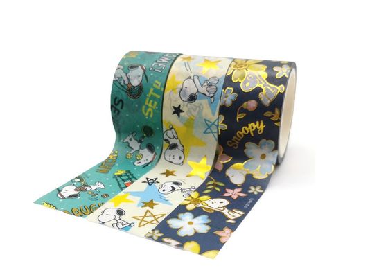 Fita de papel decorativa feita sob encomenda de Washi da folha de ouro do pacote da caixa de presente para o Natal