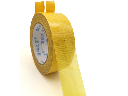O dobro feito sob encomenda do tamanho tomou partido fita adesiva do tapete do derretimento quente amarelo alto da adesão